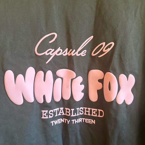 NWT White Fox Capsule 9 Volcanic oversized Tee gray pink L/XL - Picture 4 of 6